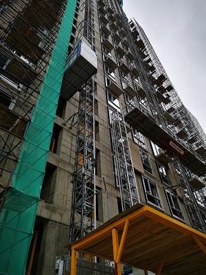 SC200 Einzelkäfig 96 m/Min Außenbau Aufzug für Materialheben